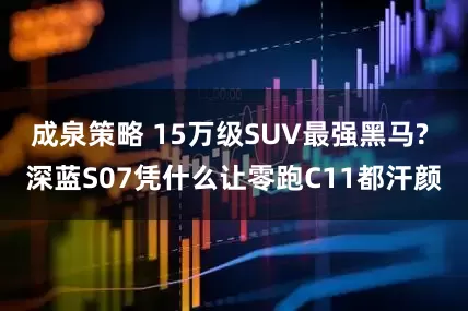 成泉策略 15万级SUV最强黑马? 深蓝S07凭什么让零跑C11都汗颜